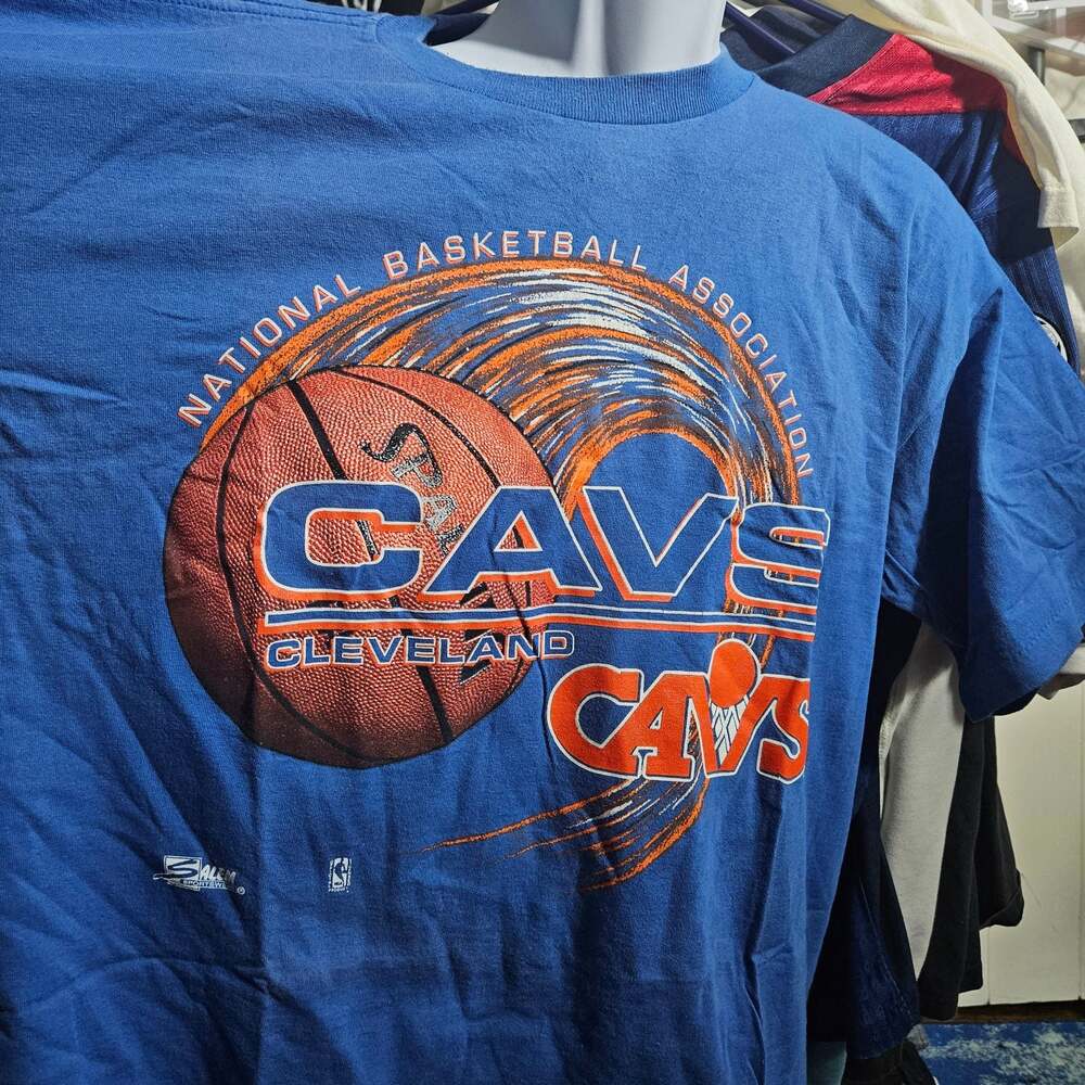 90s Cleveland Cavaliers NBA Single Stitch T-Shirt XXL Blue Made in USA